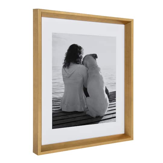 Kate and Laurel 14" x 18" Gold Calter Photo Frames with 11" x 14" Mat, 2ct.